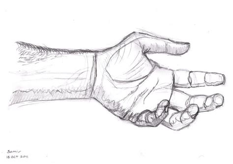 My left hand in pencil | Hand sketch, Drawing videos for kids, How to draw hands