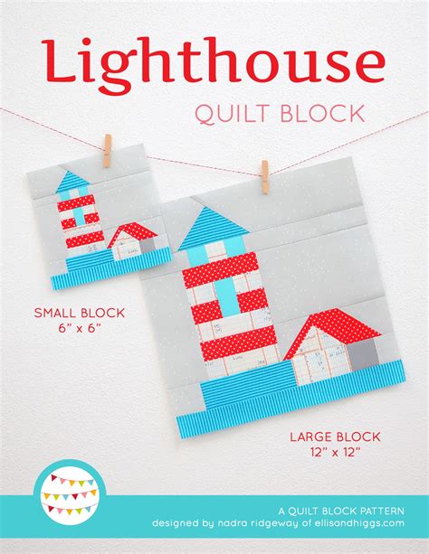 New Nautical Quilt Patterns: Lighthouse Quilt Block Pattern {+ free Pillow Tutorial} - ellis & higgs