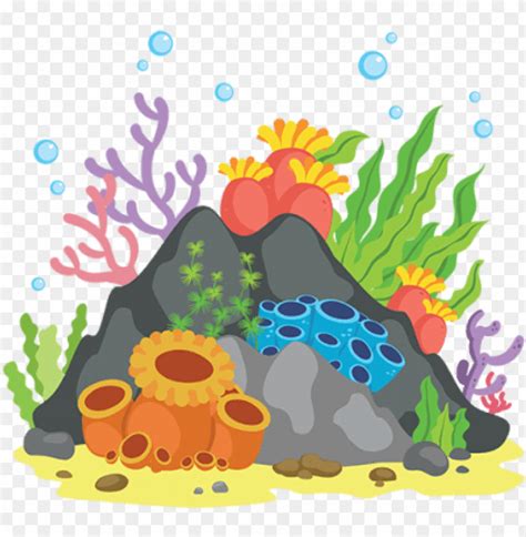 Coral Reef Clipart Png Jpg Black And White Stock - Coral Reef Cartoon PNG Transparent With Clear ...