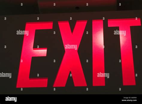 Exit Sign in Red Stock Photo - Alamy