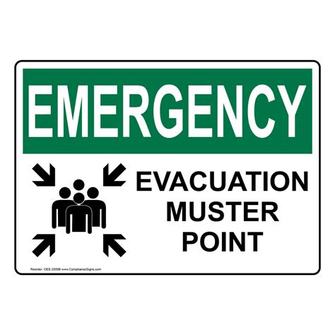 Emergency Sign - Evacuation Muster Point - OSHA