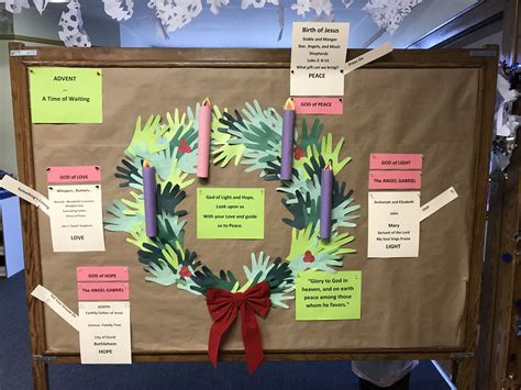 Our 2017 Advent Wreath. Handprints from staff and students. Hope In God, Advent Wreath, Birth Of ...