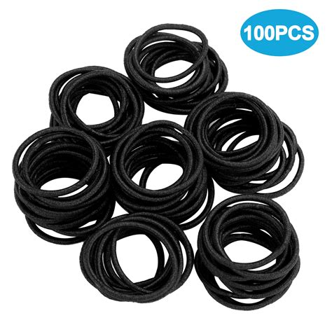 300/100pcs Thick Seamless Rubber Hair Bands, EEEkit 1'' Simply Soft ...