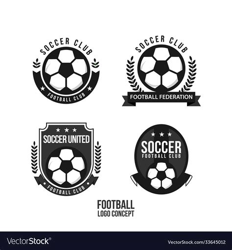 Football club logo set template design Royalty Free Vector