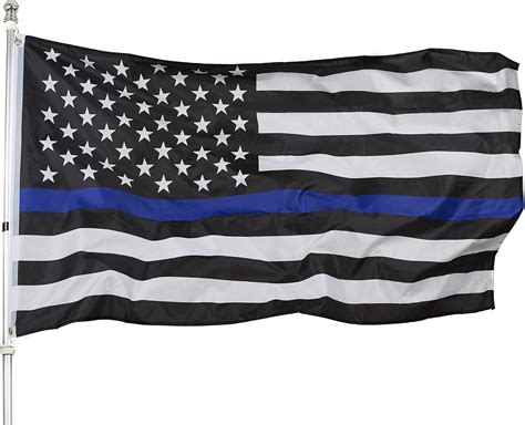 Amazon.com : Thin Blue Line American Flag - 3x5 Blue Stripe American Matter Police Flags - USA ...