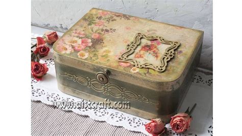 Decoupage box tutorial - DIY. How to use french gilding wax. Shabby ...