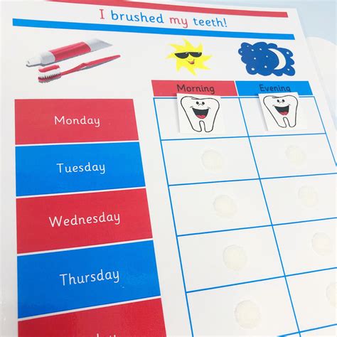 Tooth Brushing Chart Brushing Teeth Chart Kids Routine | Etsy
