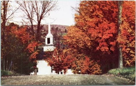 October in Northern Vermont - Church amid Autumn fall foliage | eBay