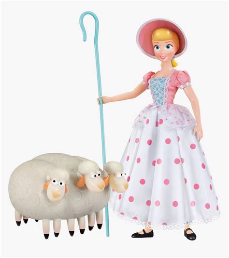 a doll is standing next to a sheep