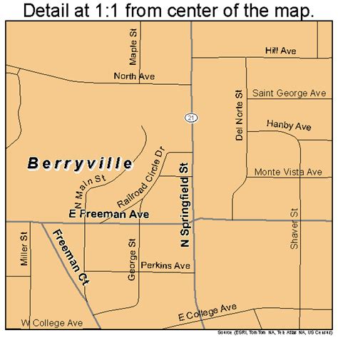 Berryville Arkansas Street Map 0505560