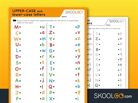 Upper-Case and Lower-Case Letters - Free Worksheet for Kids