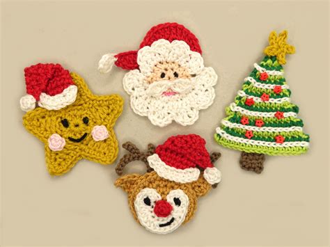 Christmas Set 1 Crochet Applique Pattern Graphic by Homeartist · Creative Fabrica