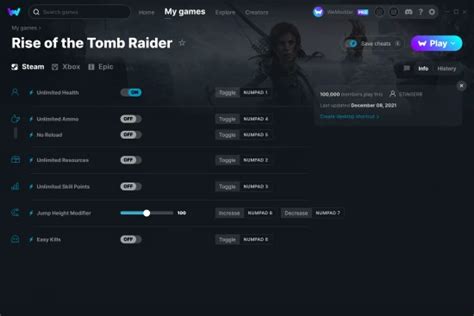 Rise of the Tomb Raider Cheats & Trainers for PC | WeMod