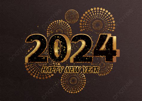 2024 Black Gold Fireworks Bloom New Years Eve Festival Background, Two ...