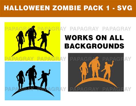 Halloween Zombie SVG Pack 8 Designs Pack 1 Digital - Etsy