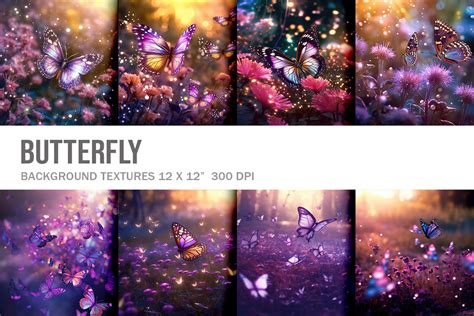 Magic Butterfly Background Digital Paper Graphic by lalunashop · Creative Fabrica