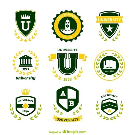 Free Vector | Green university logos