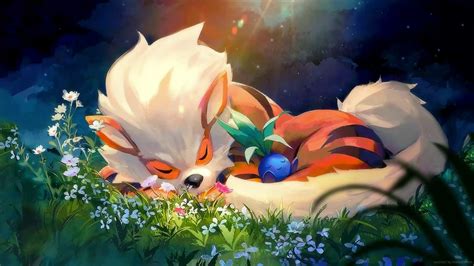 Arcanine And Oddish Sleeping Together Pokemon Live Wallpaper - MoeWalls