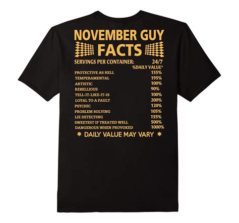 November Guy Facts T-Shirt born in November Shirt-FL – Sunflowershirt