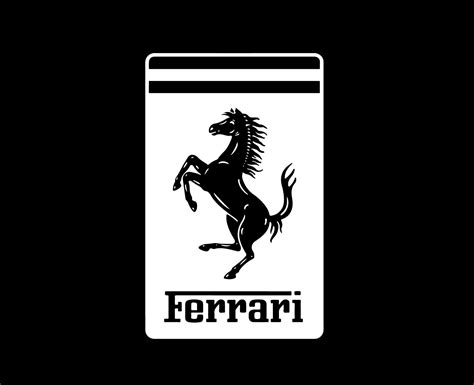 Ferrari Logo Brand Symbol White Design Italian Car Automobile Vector Illustration With Black ...