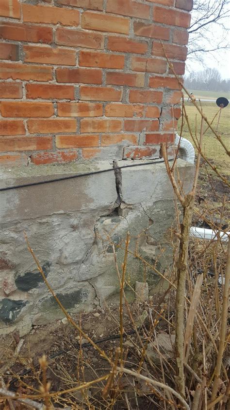 brick - What can I do about cracks in a stone foundation? - Home ...