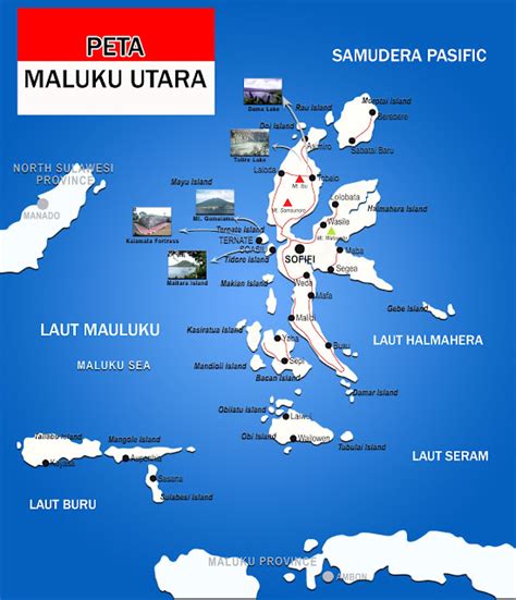 Peta Provinsi Maluku Utara Lengkap 8 Kabupaten 2 Kota - Sejarah Negara