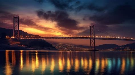 Premium AI Image | the bay bridge at night