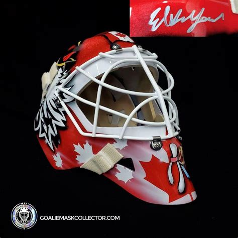 ED BELFOUR SIGNED GOALIE MASK 2002 OLYMPICS TEAM CANADA AUTOGRAPHED SIGNATURE EDITION | SidelineSwap