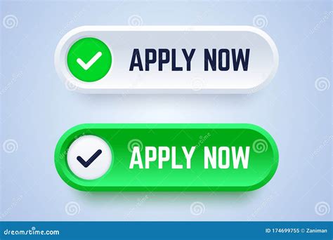 Apply Now Button in 3d Gradient Style. Stock Vector - Illustration of register, business: 174699755