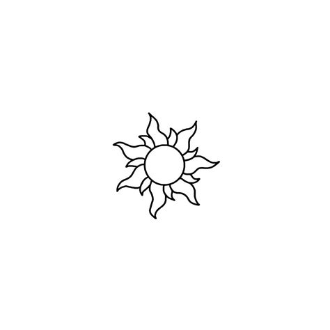 Tangled Sun Minimalist Tattoo