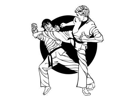 Karate Fight Graphics Vector Art & Graphics | freevector.com