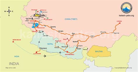 Kailash Manasarovar Yatra Route Map