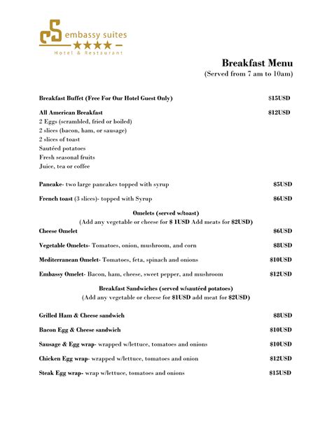 Embassy Suites Breakfast Menu 2024 - Hours, Prices, Buffet Items ...