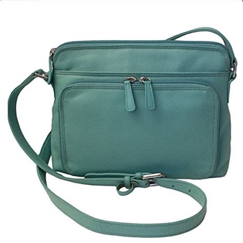 Genuine Soft Leather Cross Body Bag with Front Organizer Wallet ...