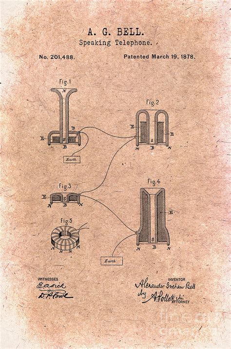 1878 Alexander Graham Bell Speaking Telephone Patent Art 1 Digital Art by Nishanth Gopinathan ...