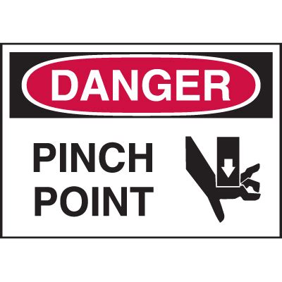 Hazard Danger Labels - Pinch Point (With Graphic) | Emedco