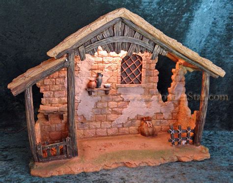 14.5" Fontanini Lighted Stable for 7.5" Nativity Figures 50816 - Yonder Star Christmas Shop LLC