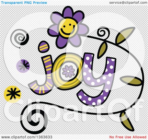 Clipart of Colorful Sketched Joy Word Art - Royalty Free Vector ...