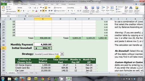 Avalanche Debt Reduction Spreadsheet | Papillon-Northwan and Debt ...