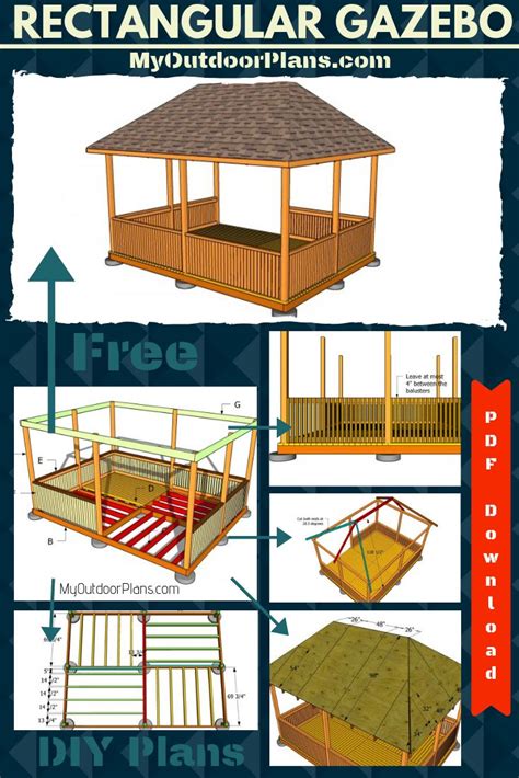 Rectangular Gazebo Plans | Rectangular gazebo, Gazebo plans, Gazebo