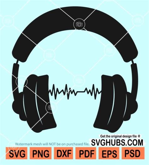 Headphones clipart svg, Headphones silhouette svg, Headphones Svg