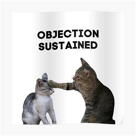 "Objection Sustained - Funny Cat in Court Memes" Poster for Sale by ...