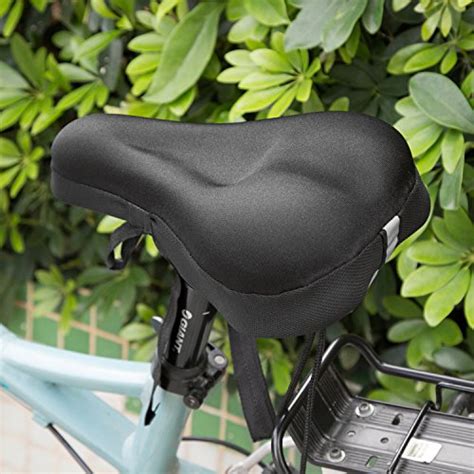 Bike Seat Cushion Cover, ELINP Soft Gel Exercise Bicycle Saddle Cushion ...