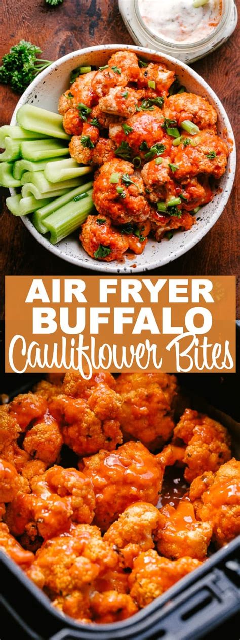 Air Fryer Buffalo Cauliflower Bites - Easy, healthy, perfectly spicy Buffalo Cauliflo… | Air ...