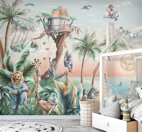 Jungle Dreams - Tropical animals kids wall mural wallpaper