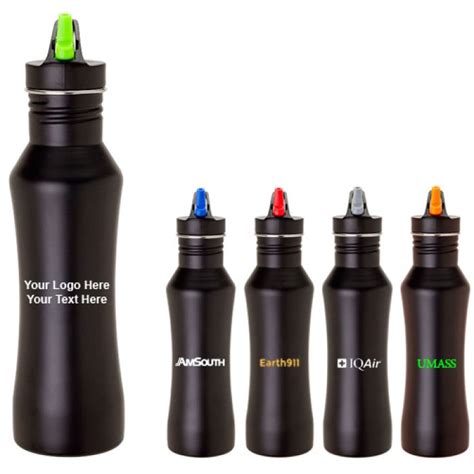 Custom Printed 24 Oz Stainless Steel Bottles with Matte Black Finish