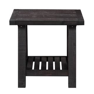 Pine Wood End Table with Exposed Hardware, Brown - 24 H x 25 W x 20 L ...