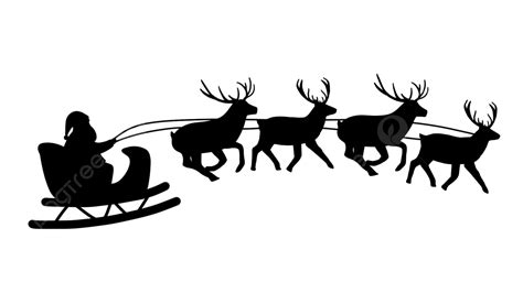 Santa Claus Sleigh Silhouette Transparent Background, Santa Claus ...