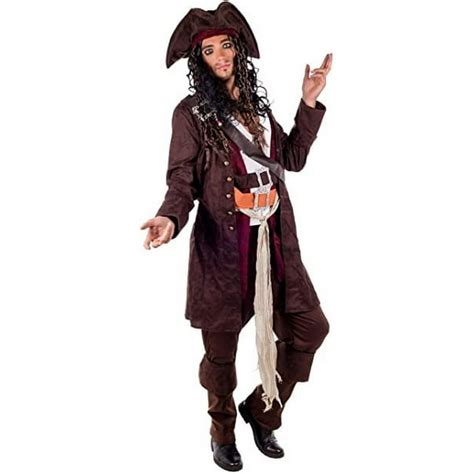 Free Shipping! Fun Shack Mens Caribbean Pirate Captain Costume Hat Wig ...