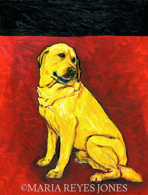 Painting : "Yellow Dog" (Original art by MariaReyesJones.com)